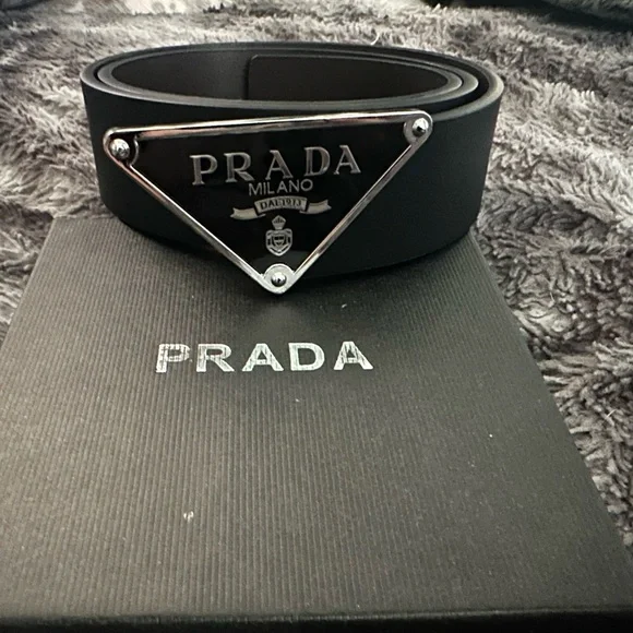 PRADA - 1CN048 Black Silver Nylon Hardware Belt Prada, black nylon belt - Unique Designer Pieces main image 3